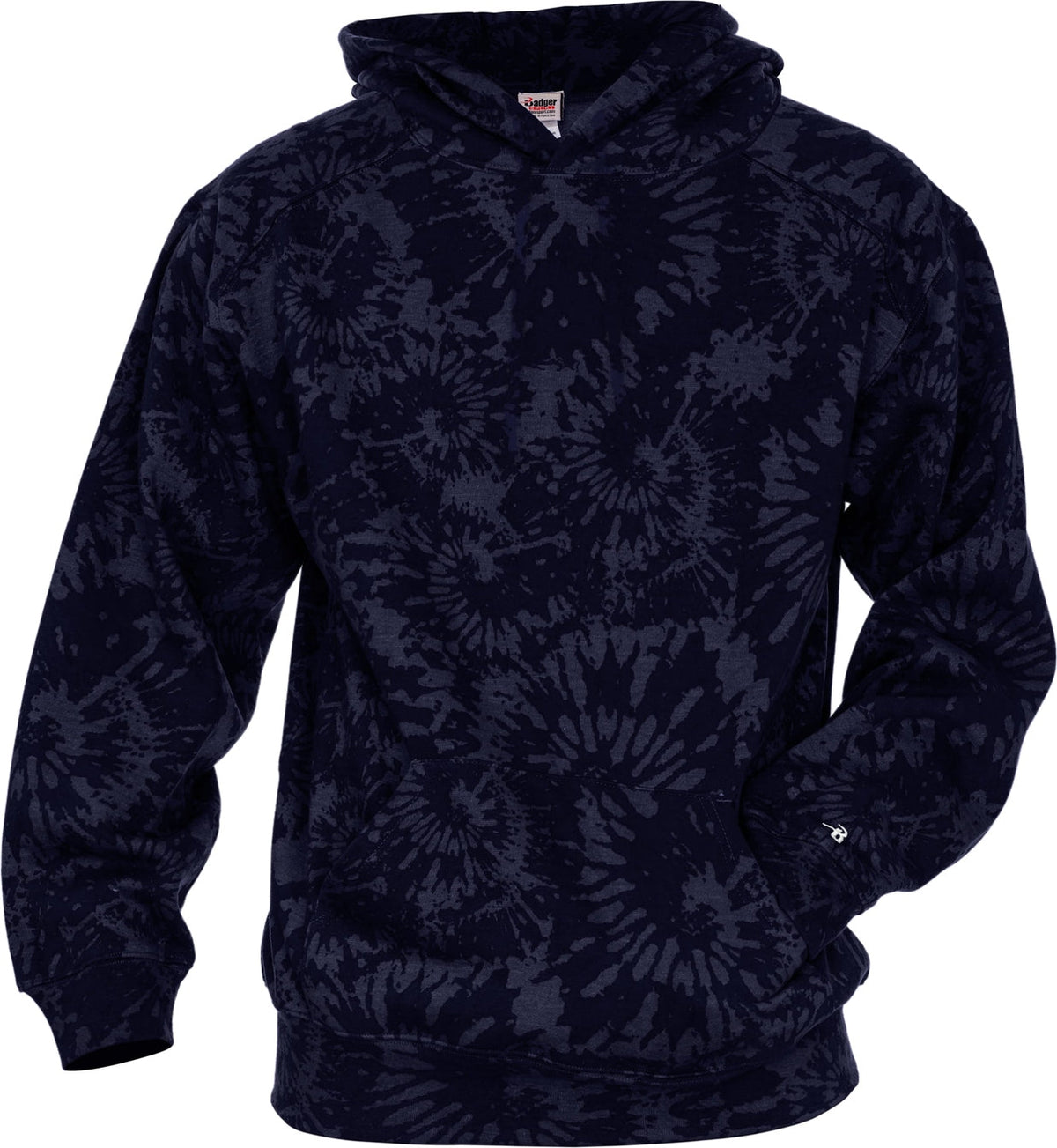 Badger Sport 2275 Athletic Fleece Youth Tie Die Hoodie - Navy Vintage Tie-dye - Xs