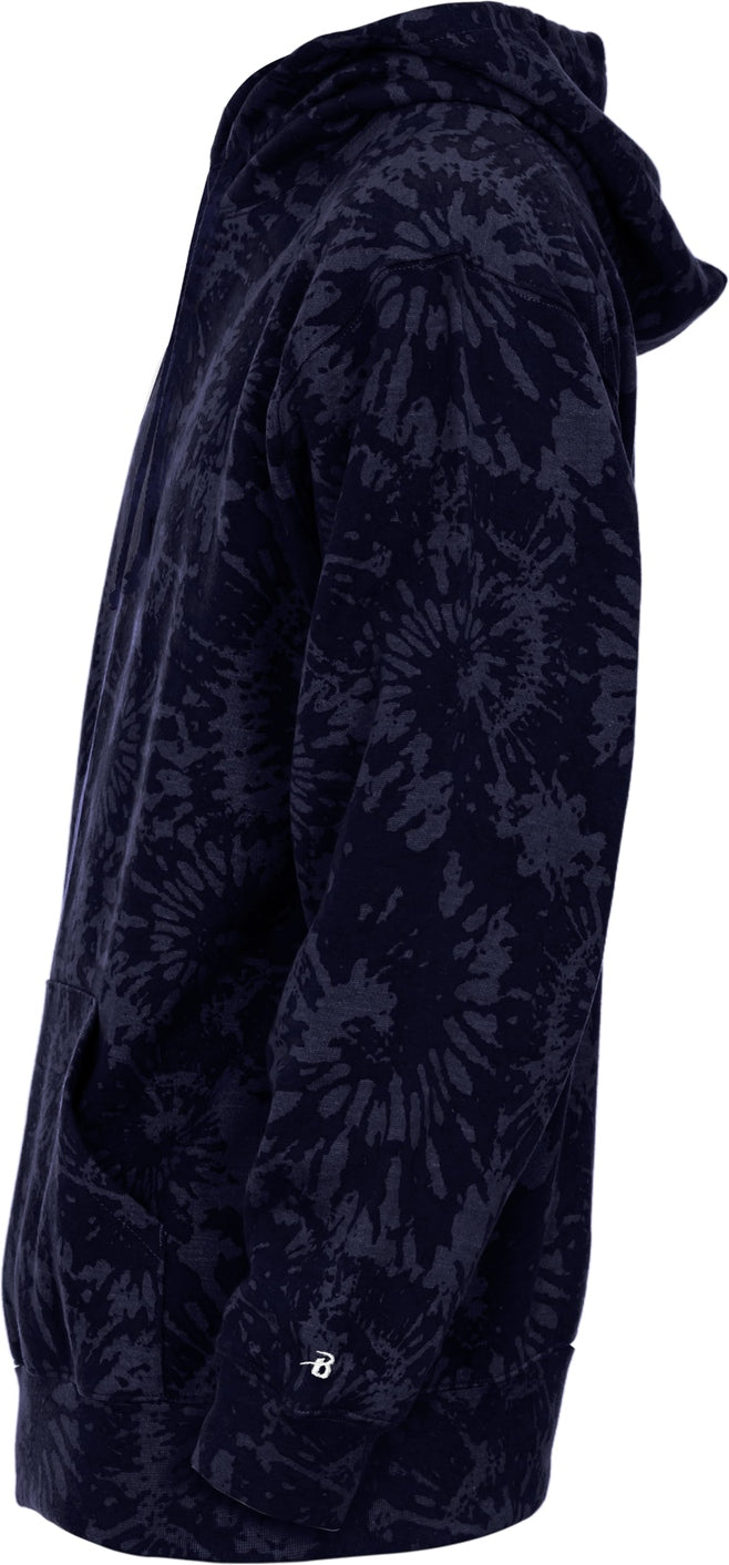 Badger Sport 2275 Athletic Fleece Youth Tie Die Hoodie - Navy Vintage Tie-dye