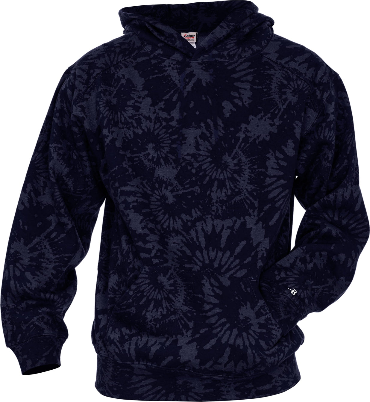 Badger Sport 2275 Athletic Fleece Youth Tie Die Hoodie - Navy Vintage Tie-dye - Xs