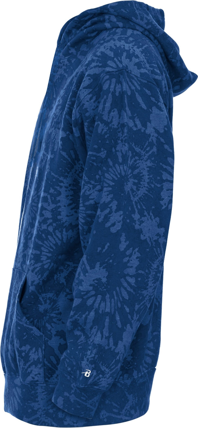 Badger Sport 2275 Athletic Fleece Youth Tie Die Hoodie - Royal Vintage Tie-dye