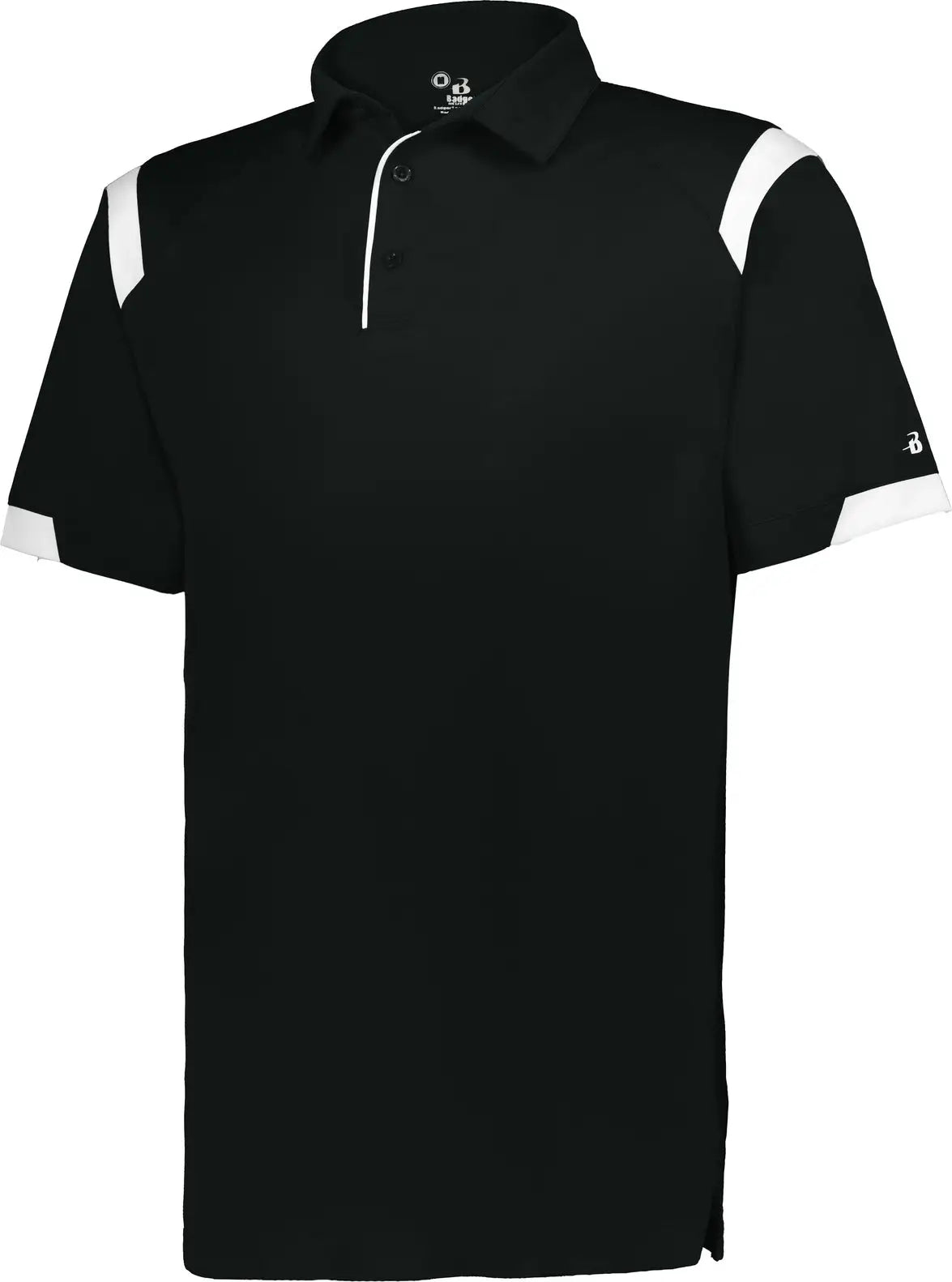 Badger Sport 235000 Youth on the Rise Polo - Black White - s