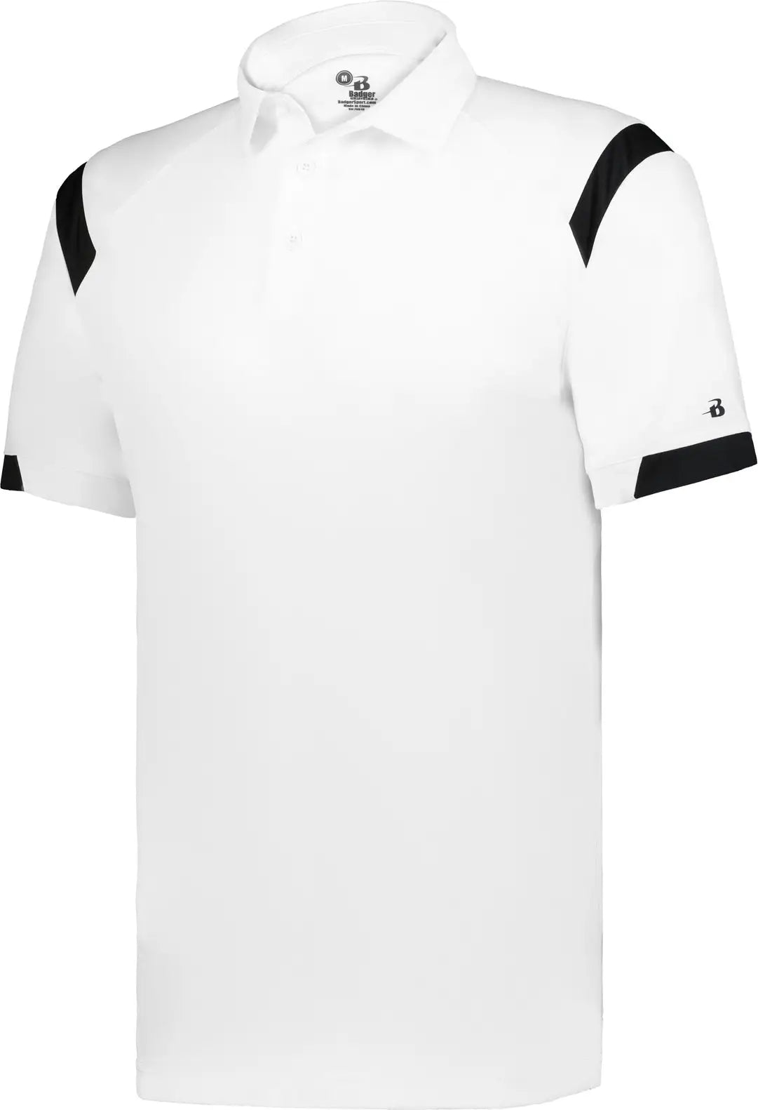 Badger Sport 235000 Youth on the Rise Polo - White Black - s