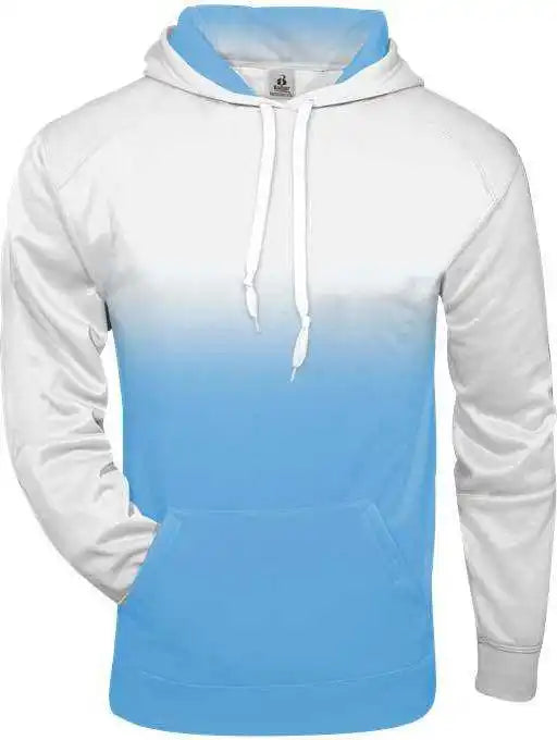 Badger Sport 2403 Ombre Youth Hoodie - White Columbia Blue