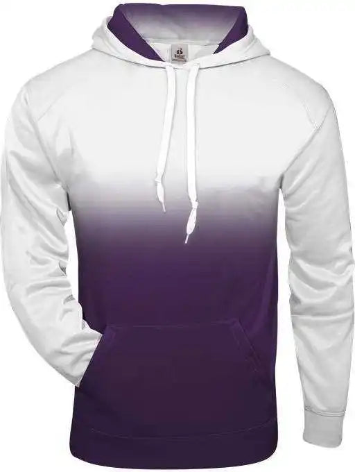 Badger Sport 2403 Ombre Youth Hoodie - White Purple