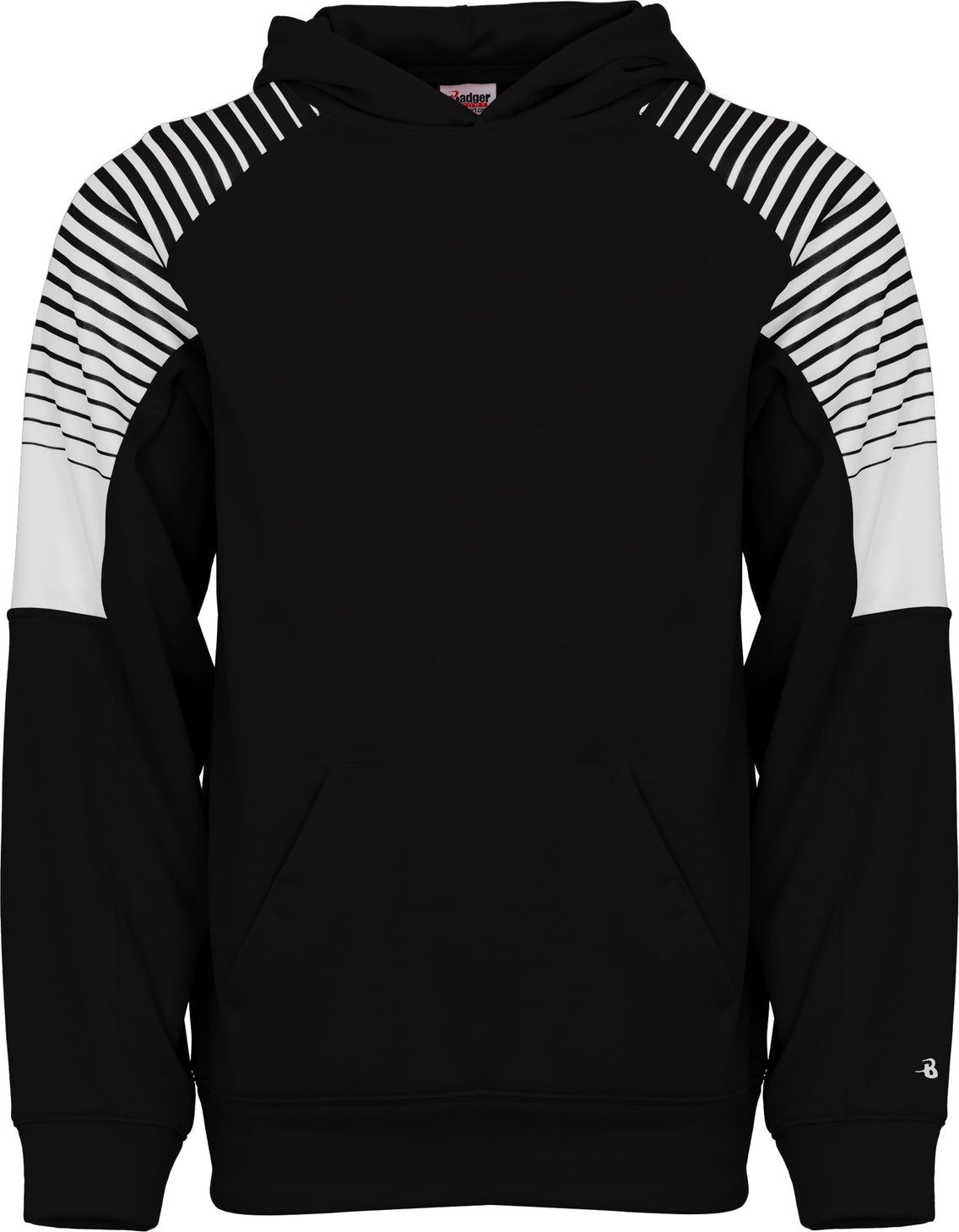 Badger Sport 2405 Lineup Youth Hoodie - Black - Xs