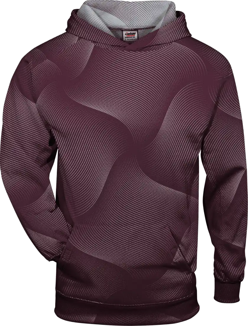 Badger Sport 2413 Warp Youth Hoodie - Maroon