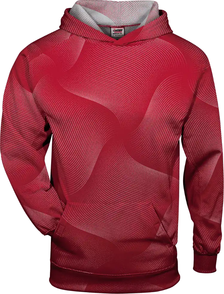 Badger Sport 2413 Warp Youth Hoodie - Red