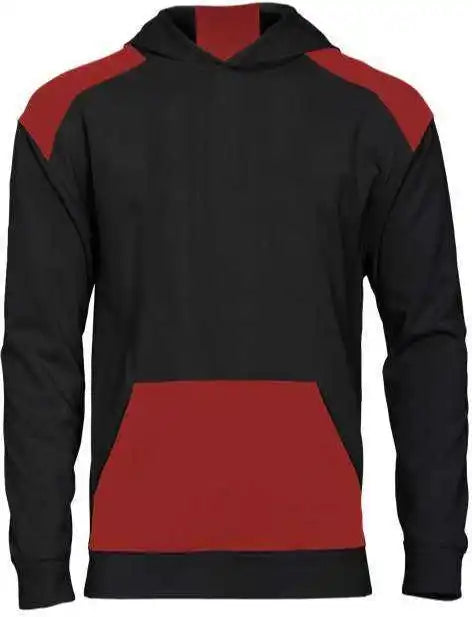 Badger Sport 2440 Breakout Performance Fleece Youth Hoodie - Black Red