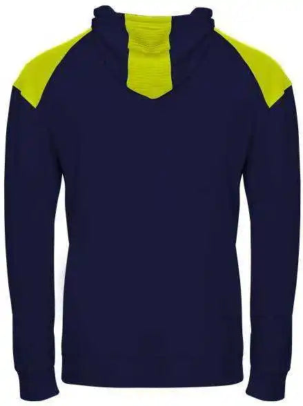 Badger Sport 2440 Breakout Performance Fleece Youth Hoodie - Navy Safety Yellow