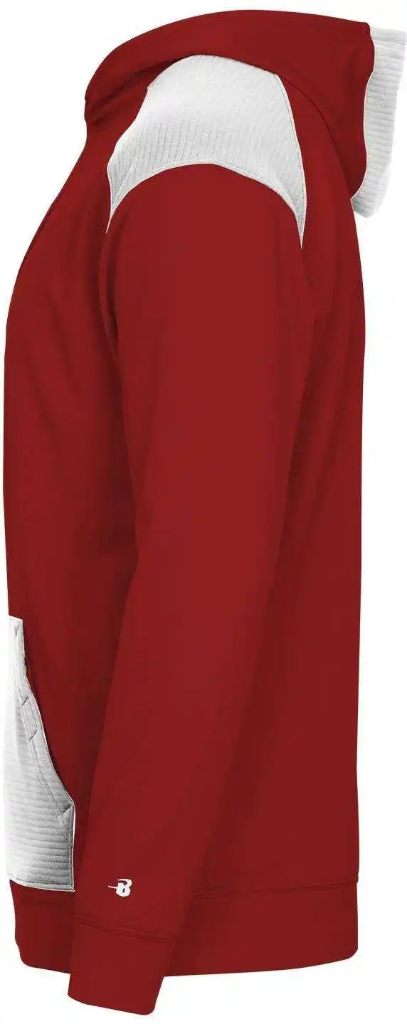 Badger Sport 2440 Breakout Performance Fleece Youth Hoodie - Red White