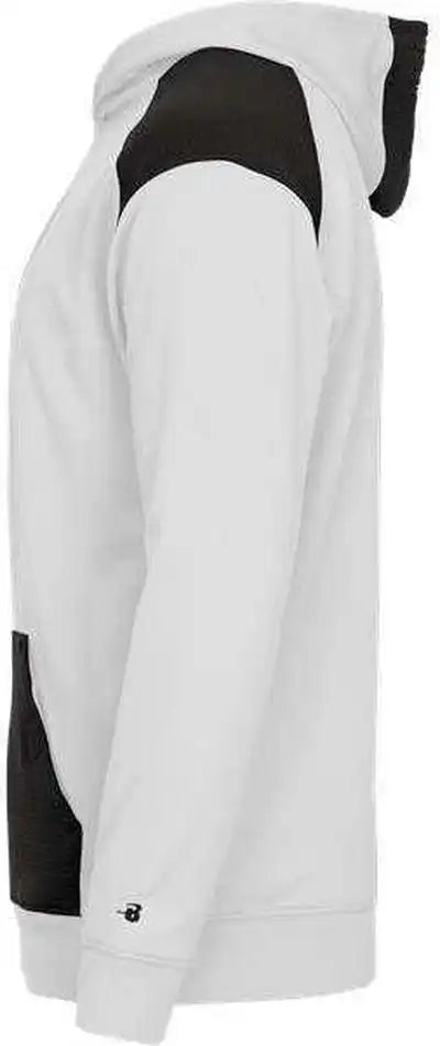 Badger Sport 2440 Breakout Performance Fleece Youth Hoodie - White Black