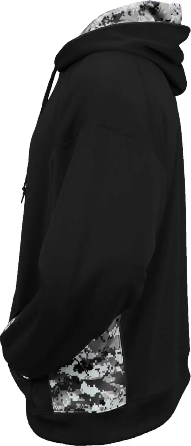 Badger Sport 2464 Digital C/b Youth Hoodie - Black White - Xs