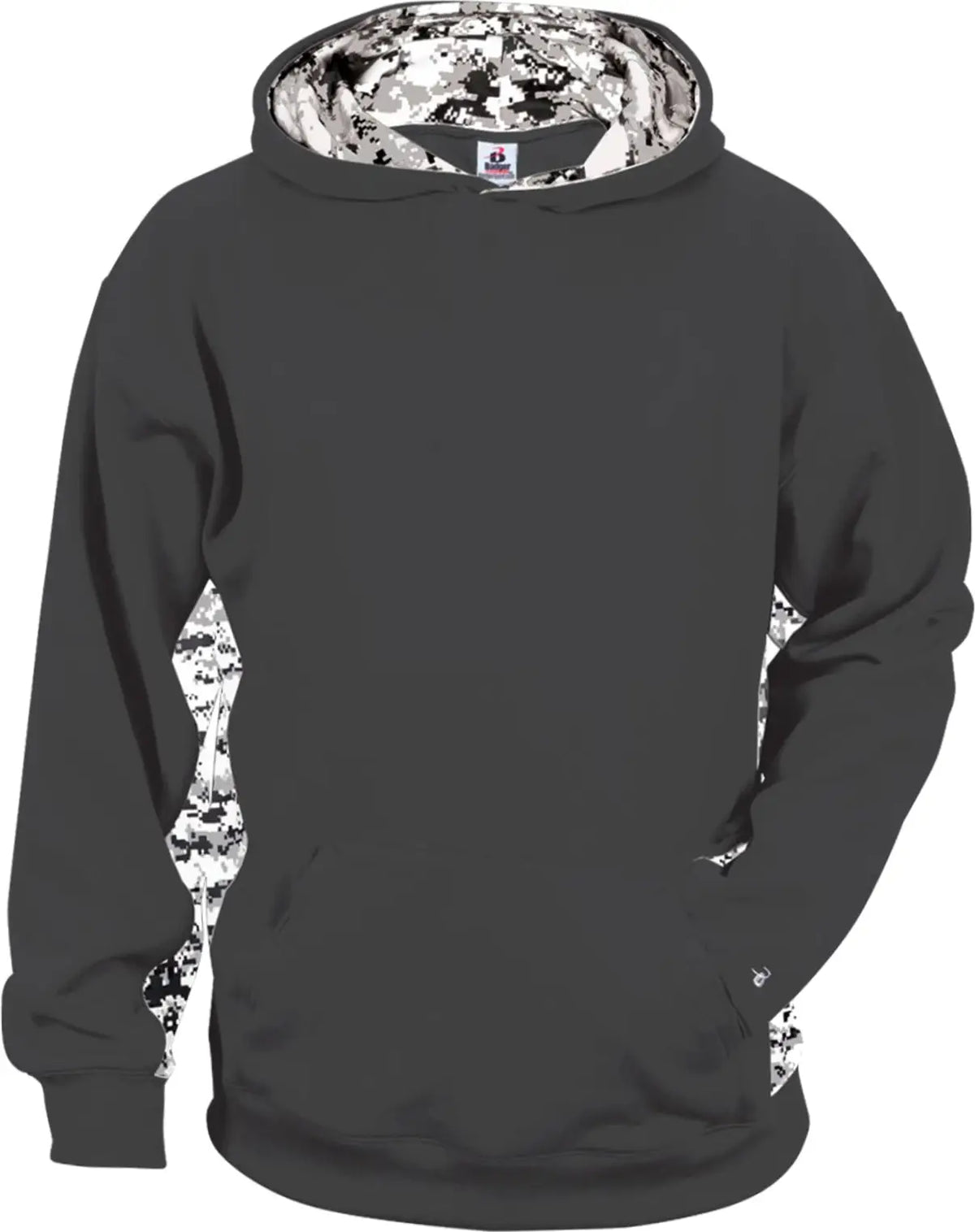 Badger Sport 2464 Digital C/b Youth Hoodie - Graphite White - Xs