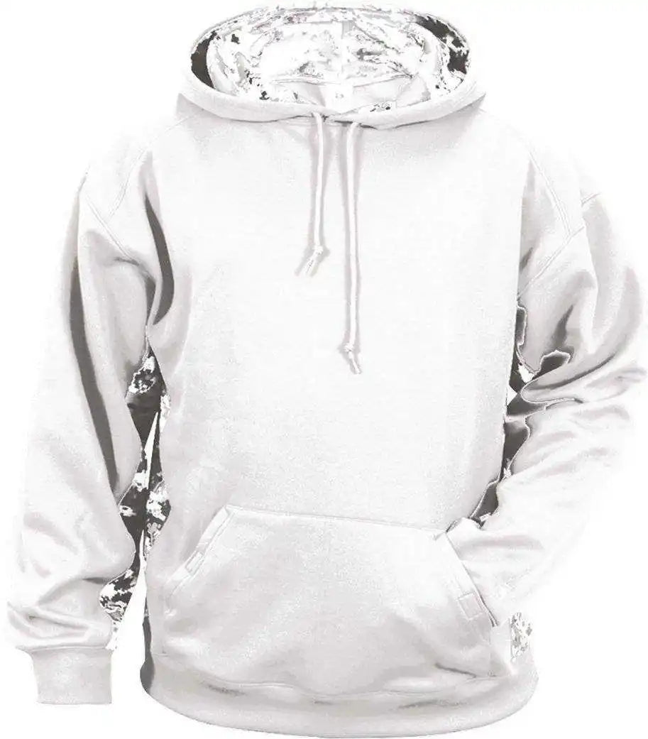 Badger Sport 2464 Digital C/b Youth Hoodie - White Black
