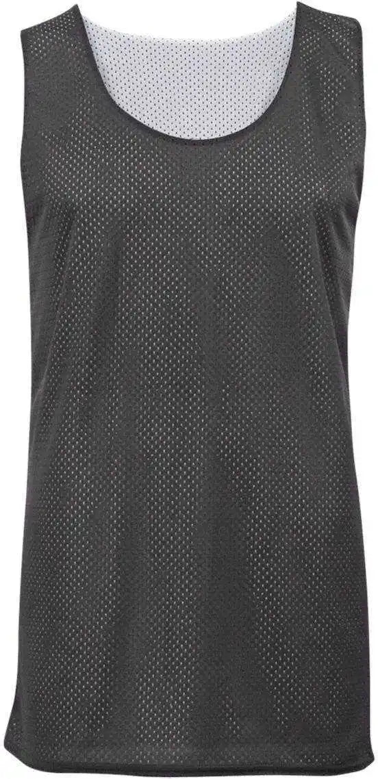 Badger Sport 2529 Youth Mesh Reversible Tank - Dark Gray White