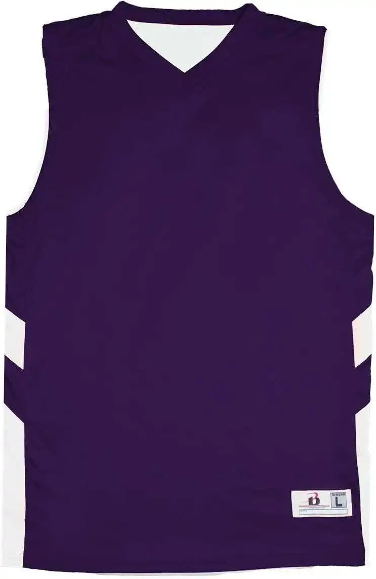 Badger Sport 2566 B-pivot Reversable Youth Tank - Purple White