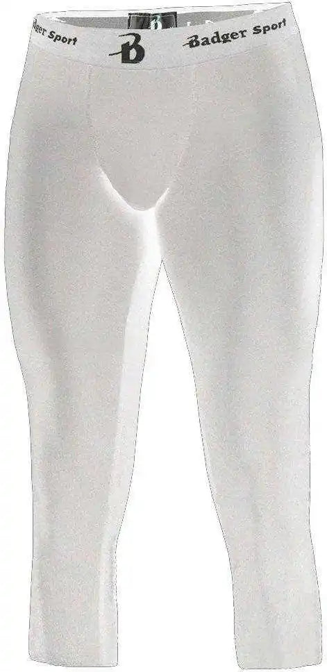 Badger Sport 2611 Calf Length Youth Compression Tight White