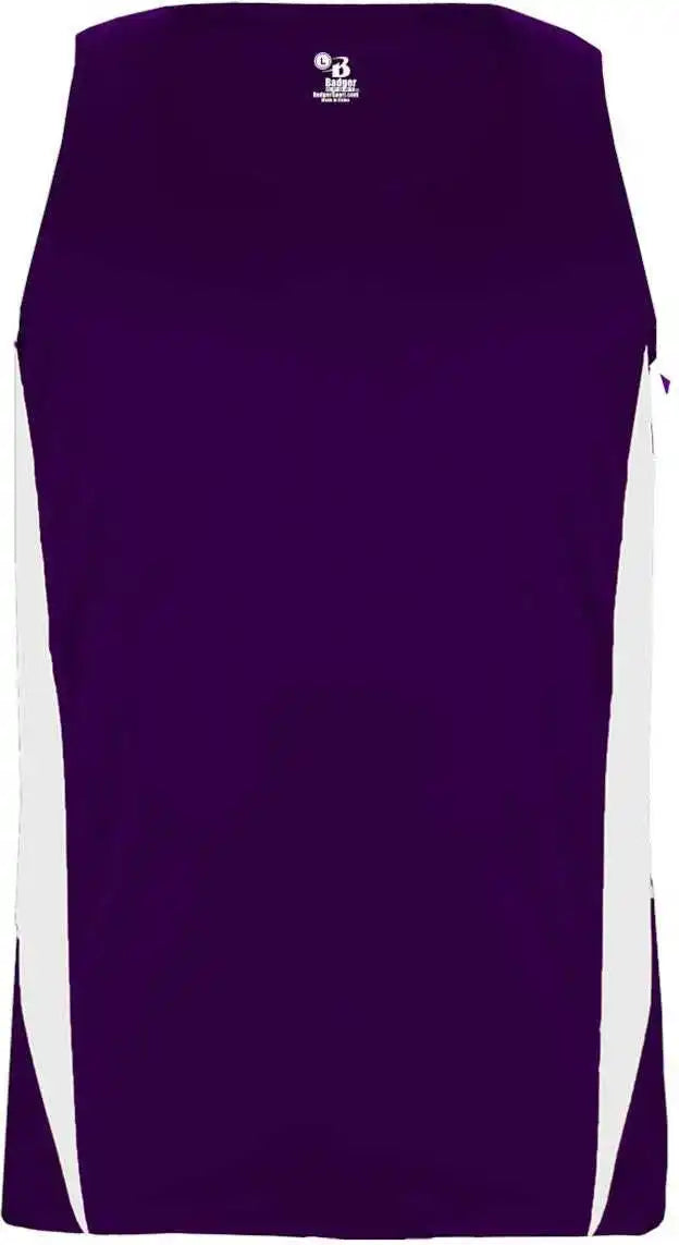 Badger Sport 2667 Stride Youth Singlet - Purple White