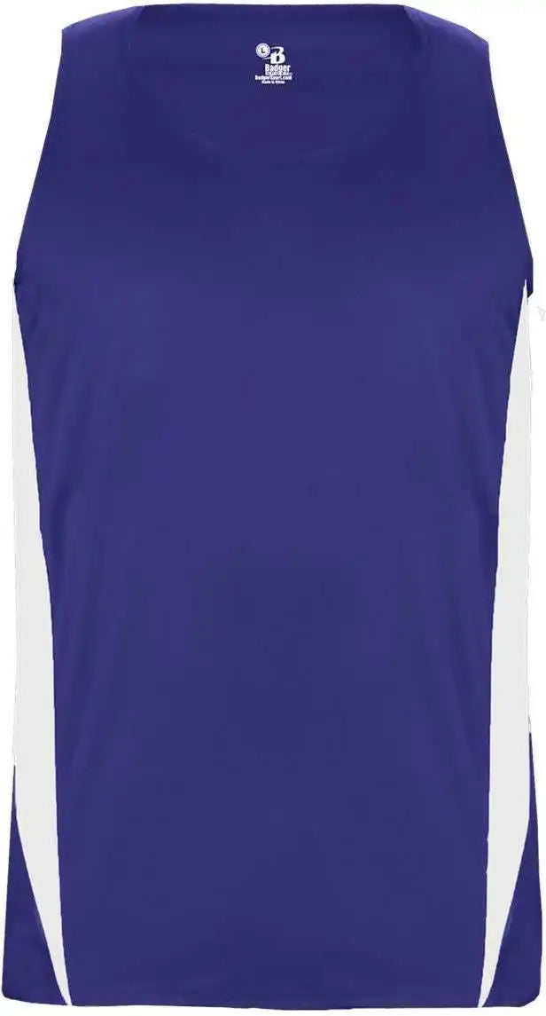 Badger Sport 2667 Stride Youth Singlet - Royal White