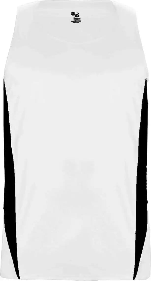 Badger Sport 2667 Stride Youth Singlet - White Black