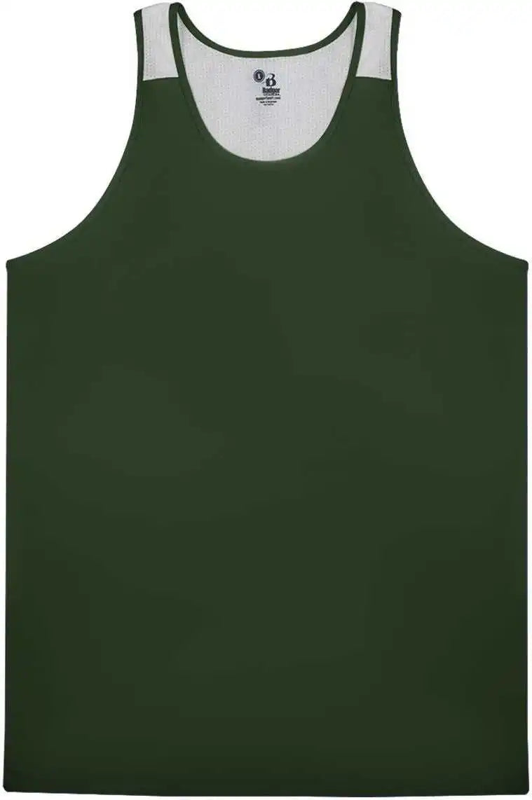 Badger Sport 2668 Youth Ventback Singlet - Forest White