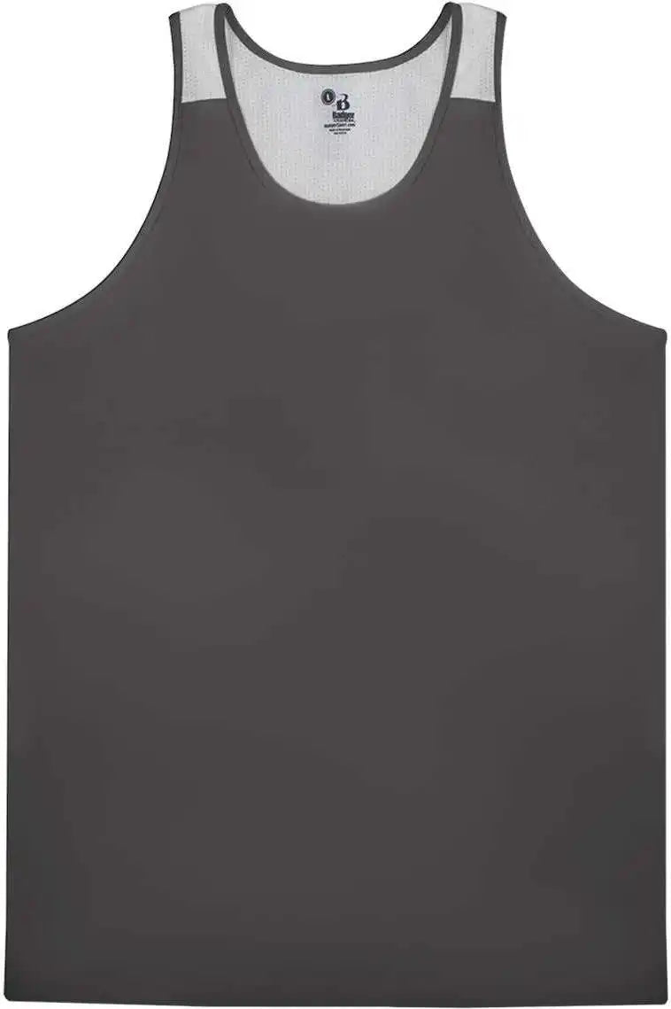 Badger Sport 2668 Youth Ventback Singlet - Graphite White