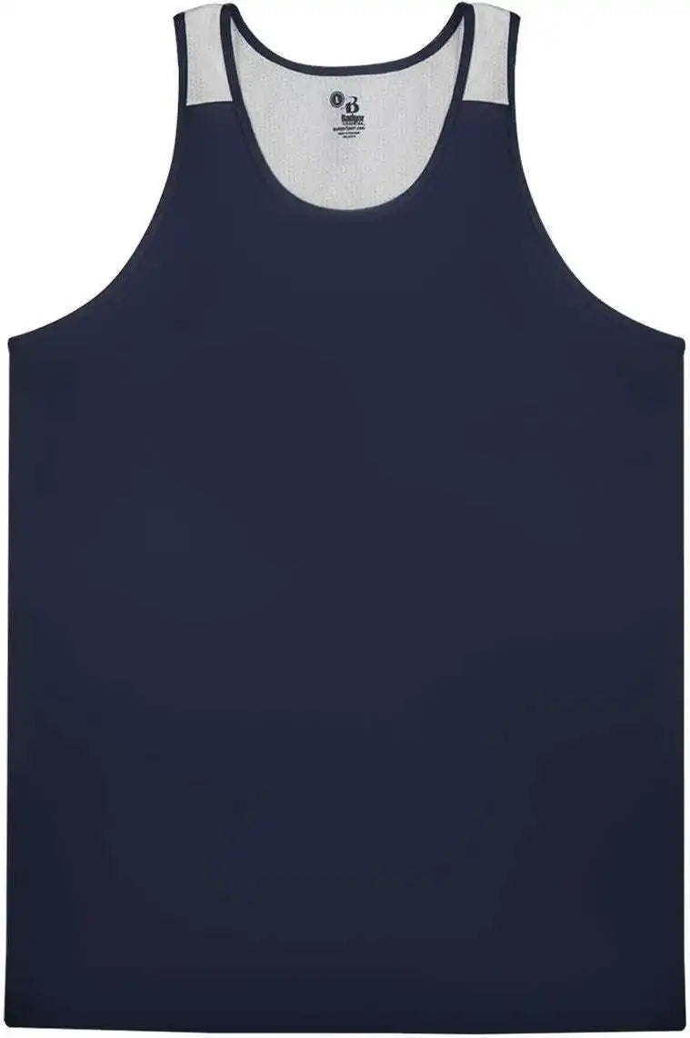 Badger Sport 2668 Youth Ventback Singlet - Navy White
