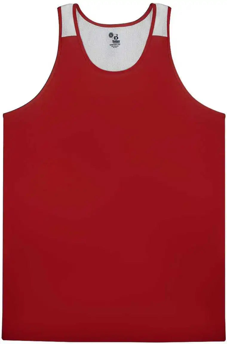 Badger Sport 2668 Youth Ventback Singlet - Red White
