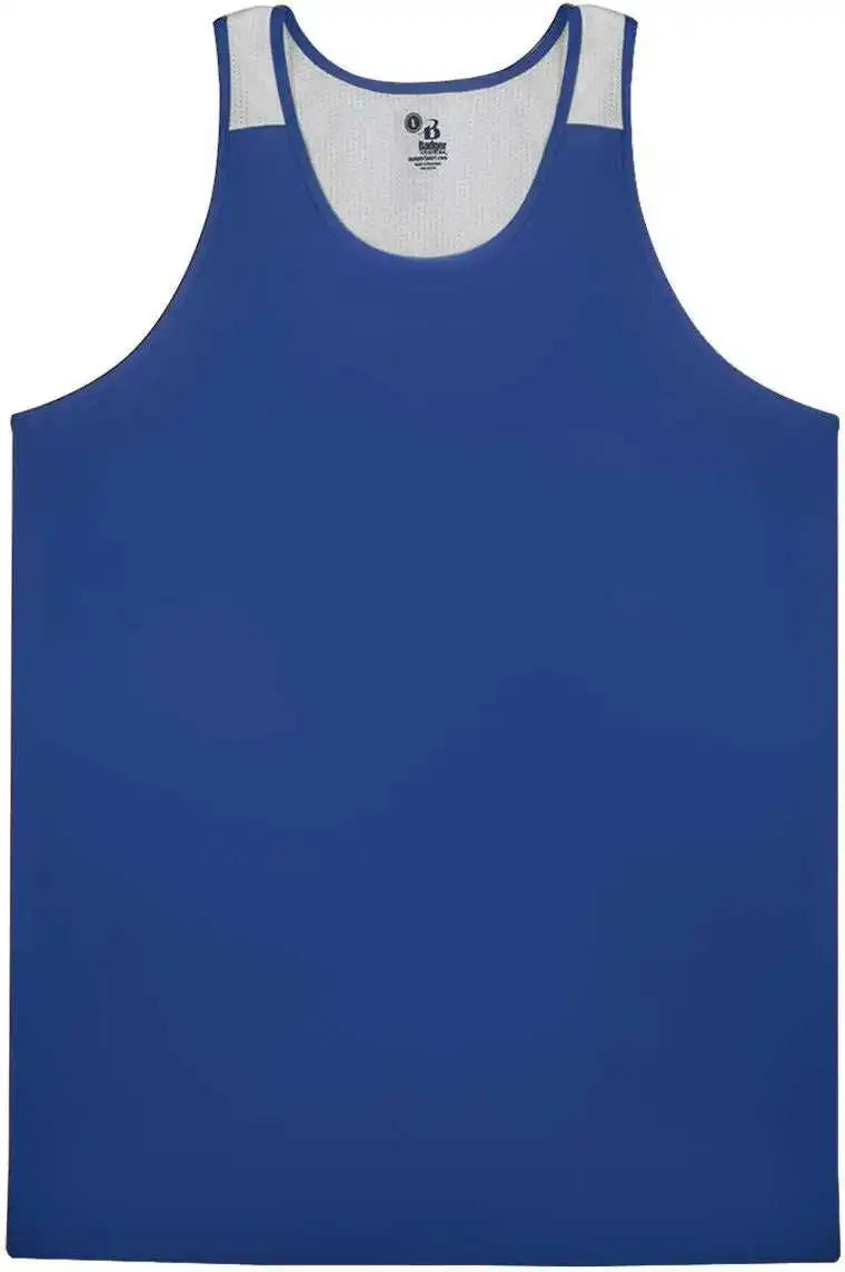 Badger Sport 2668 Youth Ventback Singlet - Royal White