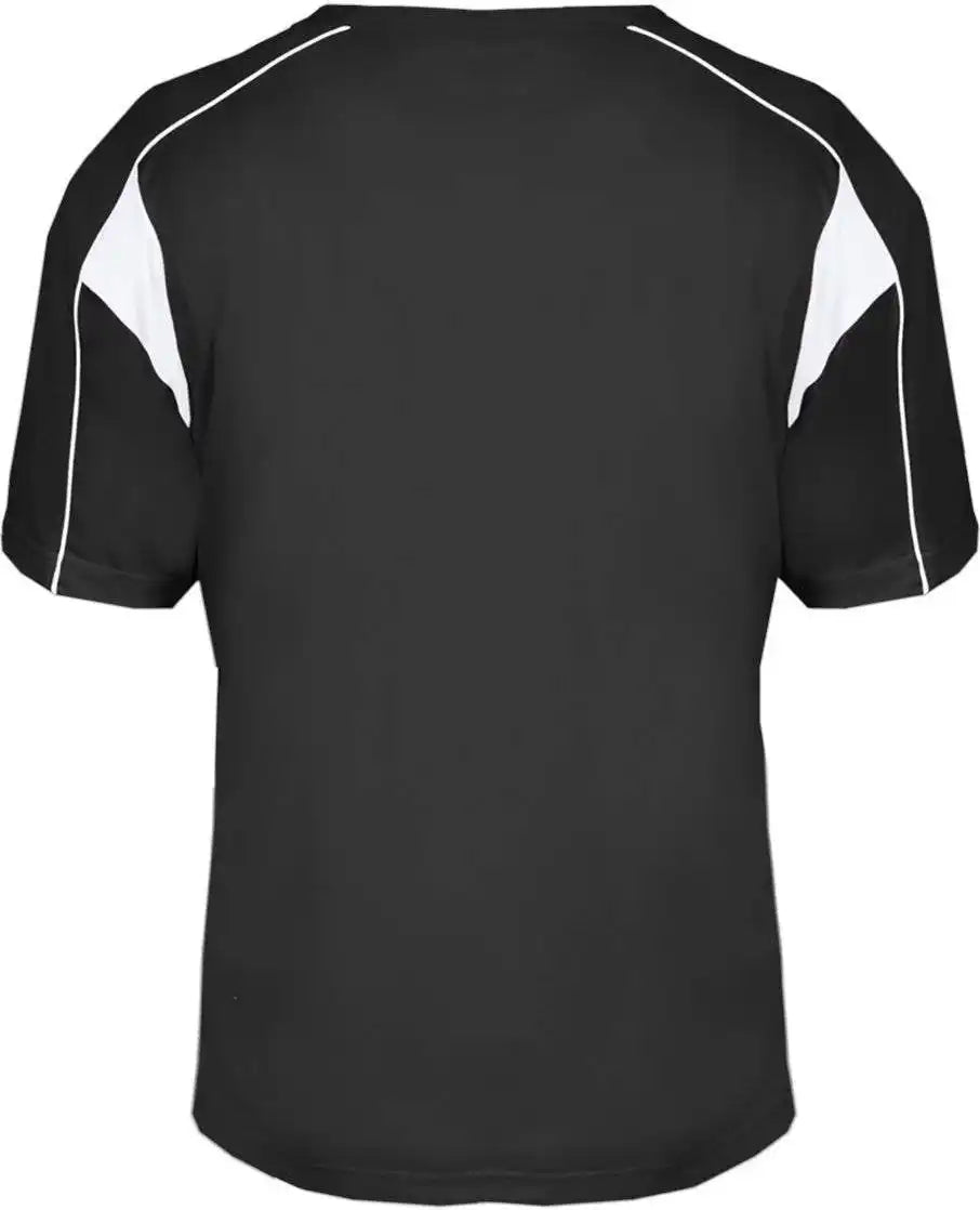Badger Sport 2937 Youth Pro Placket - Black White