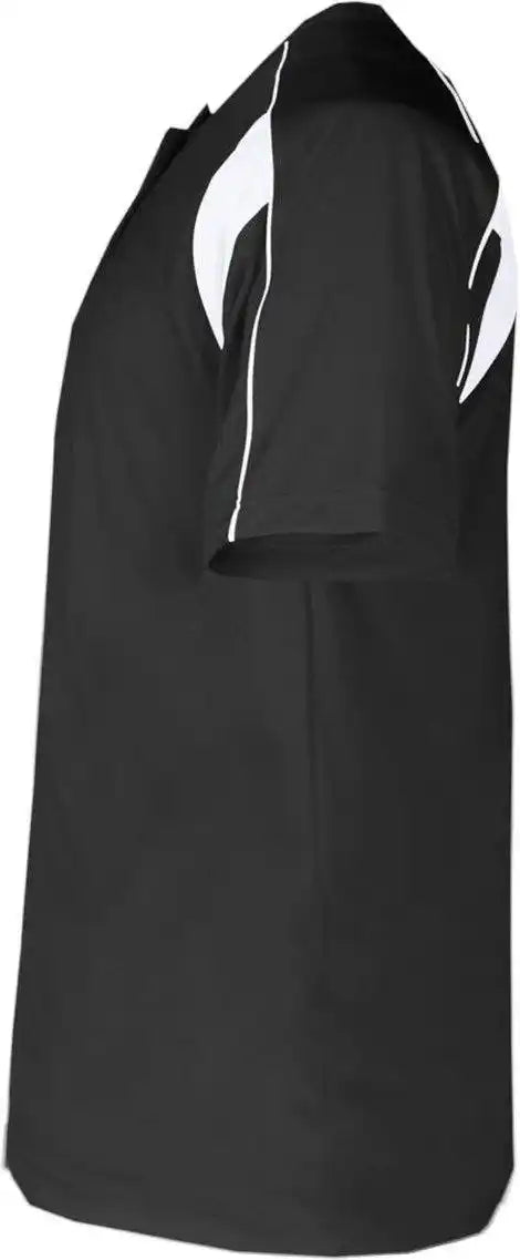 Badger Sport 2937 Youth Pro Placket - Black White