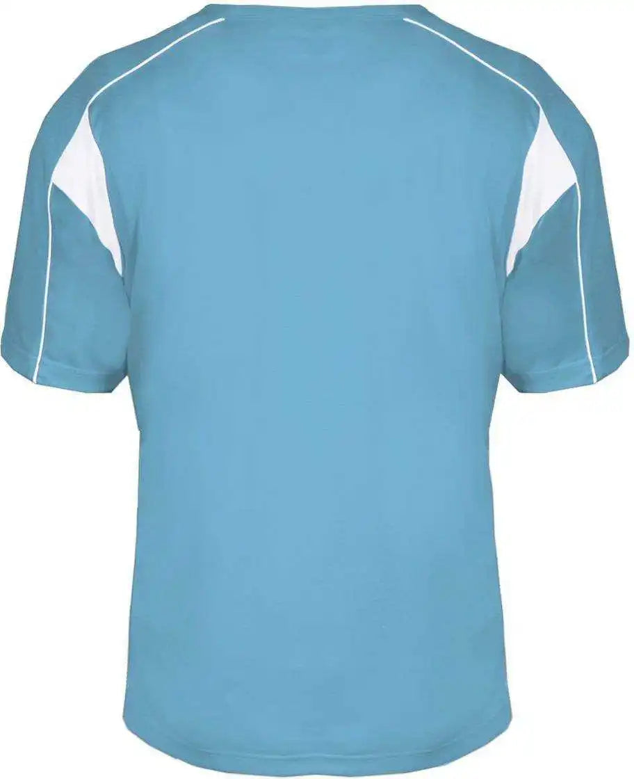 Badger Sport 2937 Youth Pro Placket - Columbia Blue White