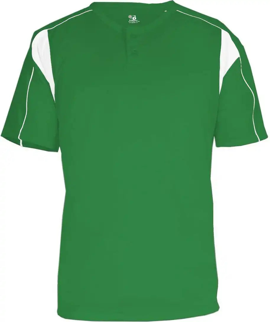 Badger Sport 2937 Youth Pro Placket Kelly White