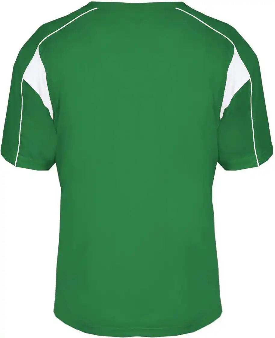 Badger Sport 2937 Youth Pro Placket Kelly White