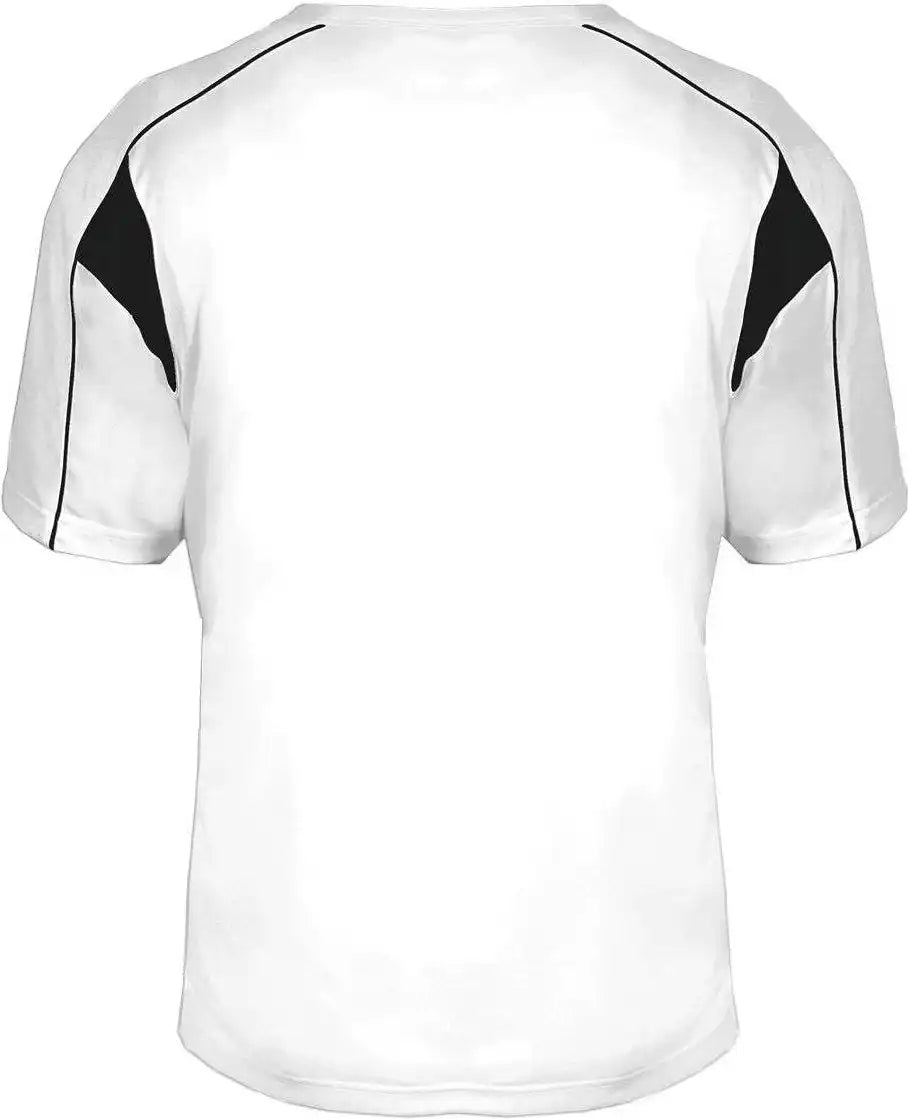 Badger Sport 2937 Youth Pro Placket - White Black