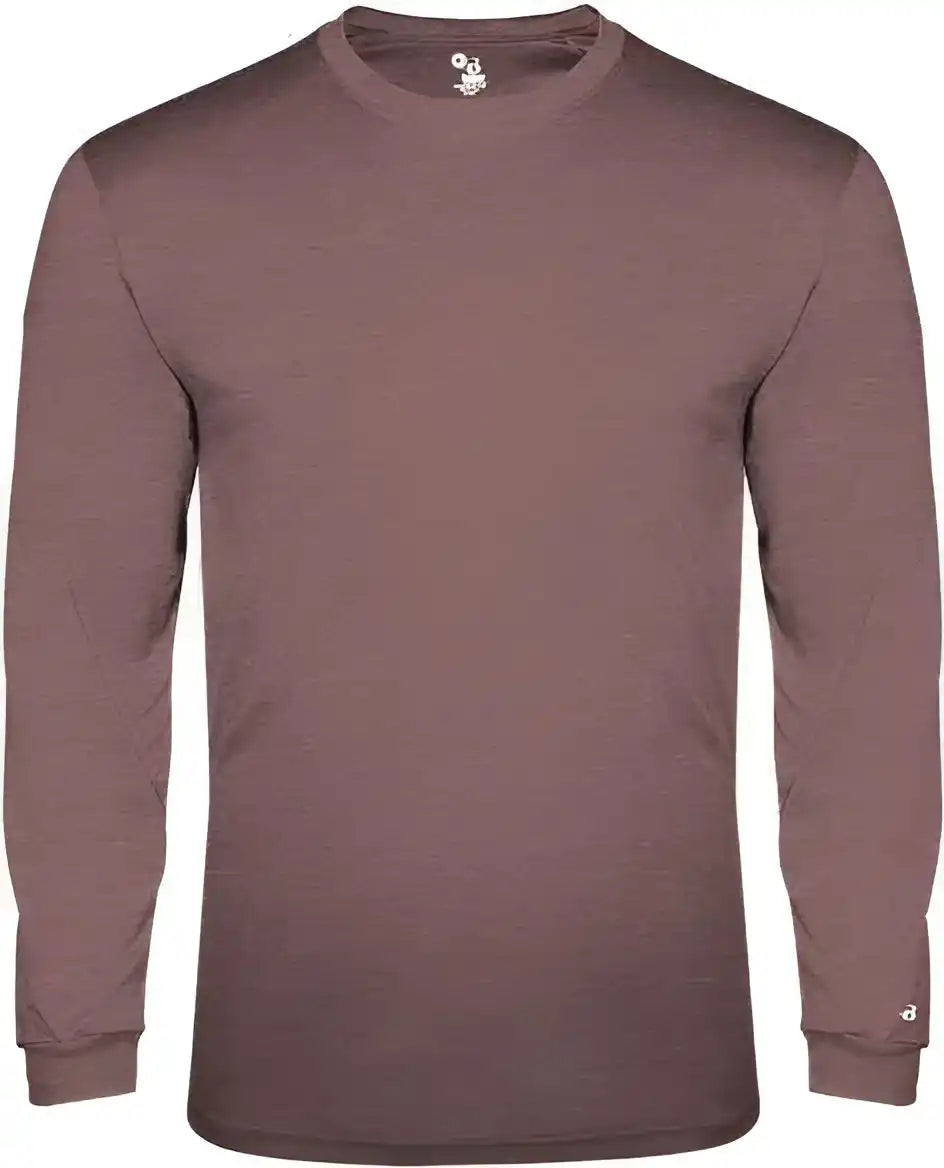Badger Sport 2944 Tri Blend Long Sleeve Youth Tee Maroon Heather