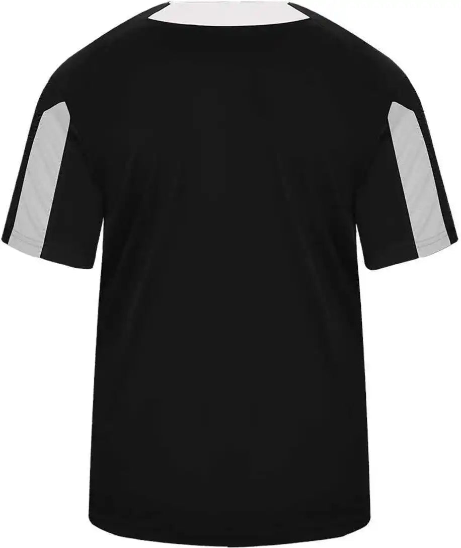 Badger Sport 2976 Youth Striker Placket Black White