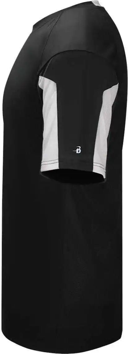 Badger Sport 2976 Youth Striker Placket - Black White