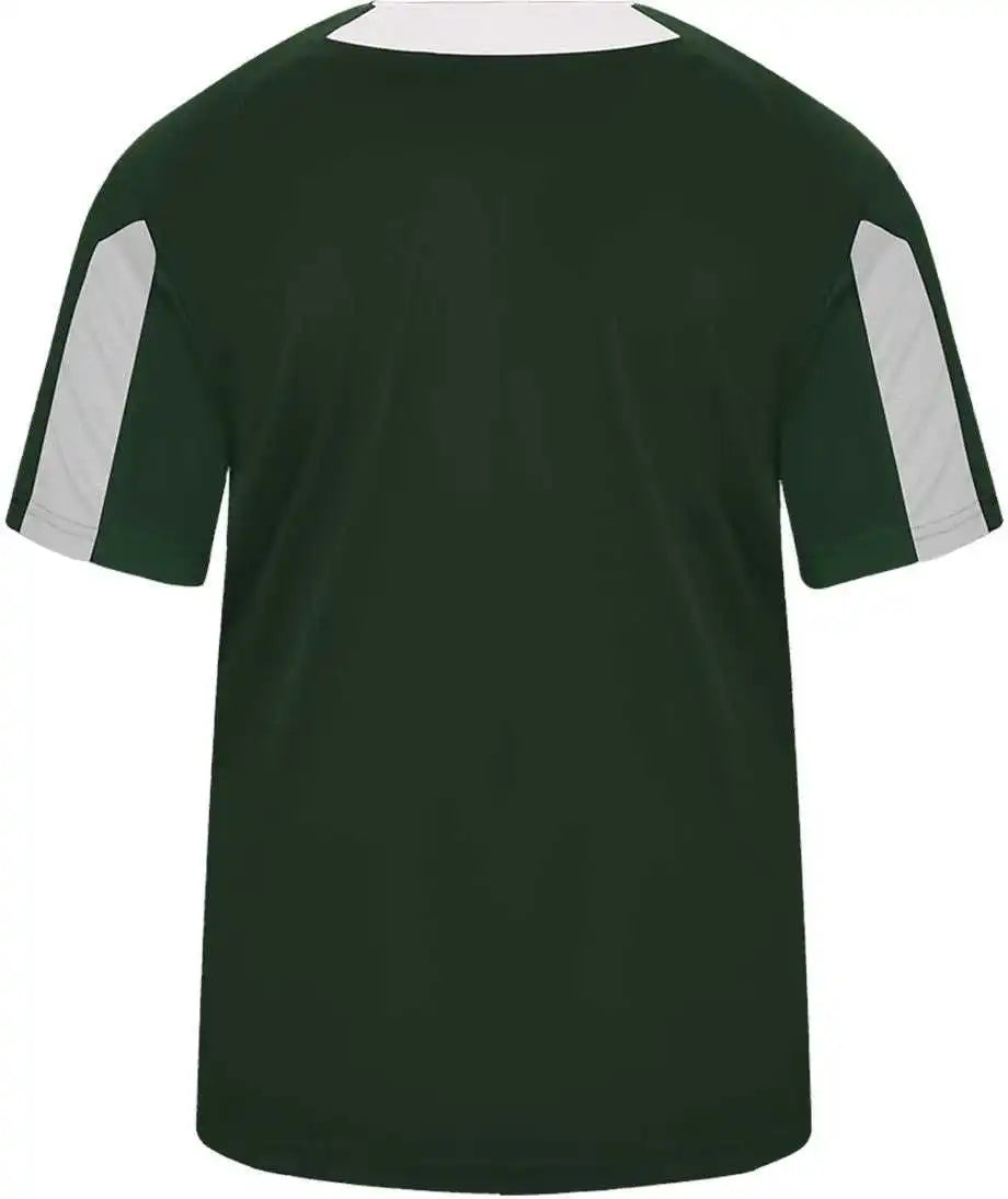 Badger Sport 2976 Youth Striker Placket - Forest White