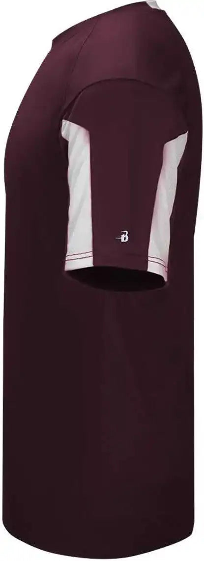 Badger Sport 2976 Youth Striker Placket Maroon White