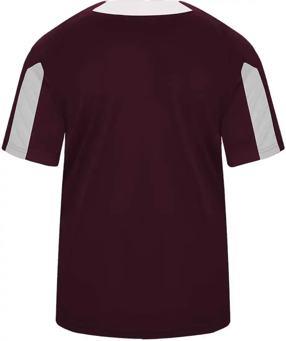 Badger Sport 2976 Youth Striker Placket Maroon White