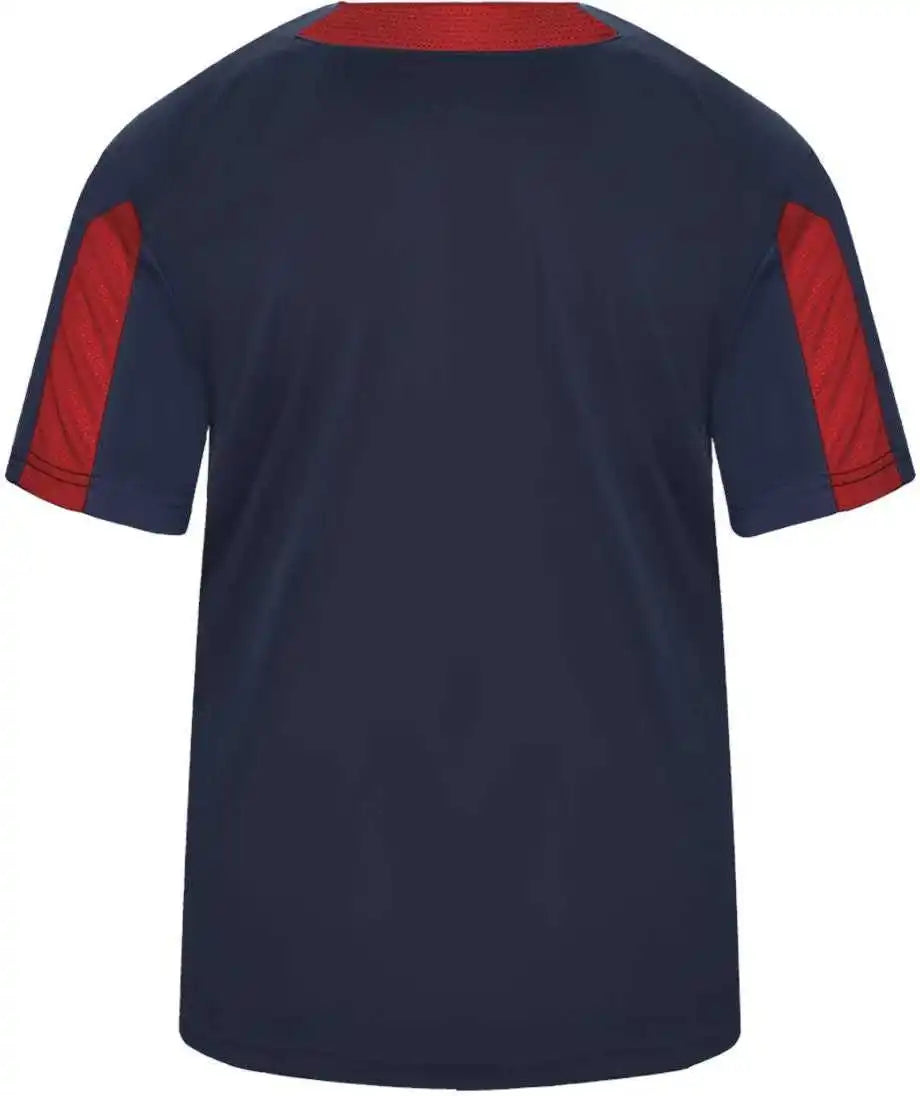 Badger Sport 2976 Youth Striker Placket Navy Red