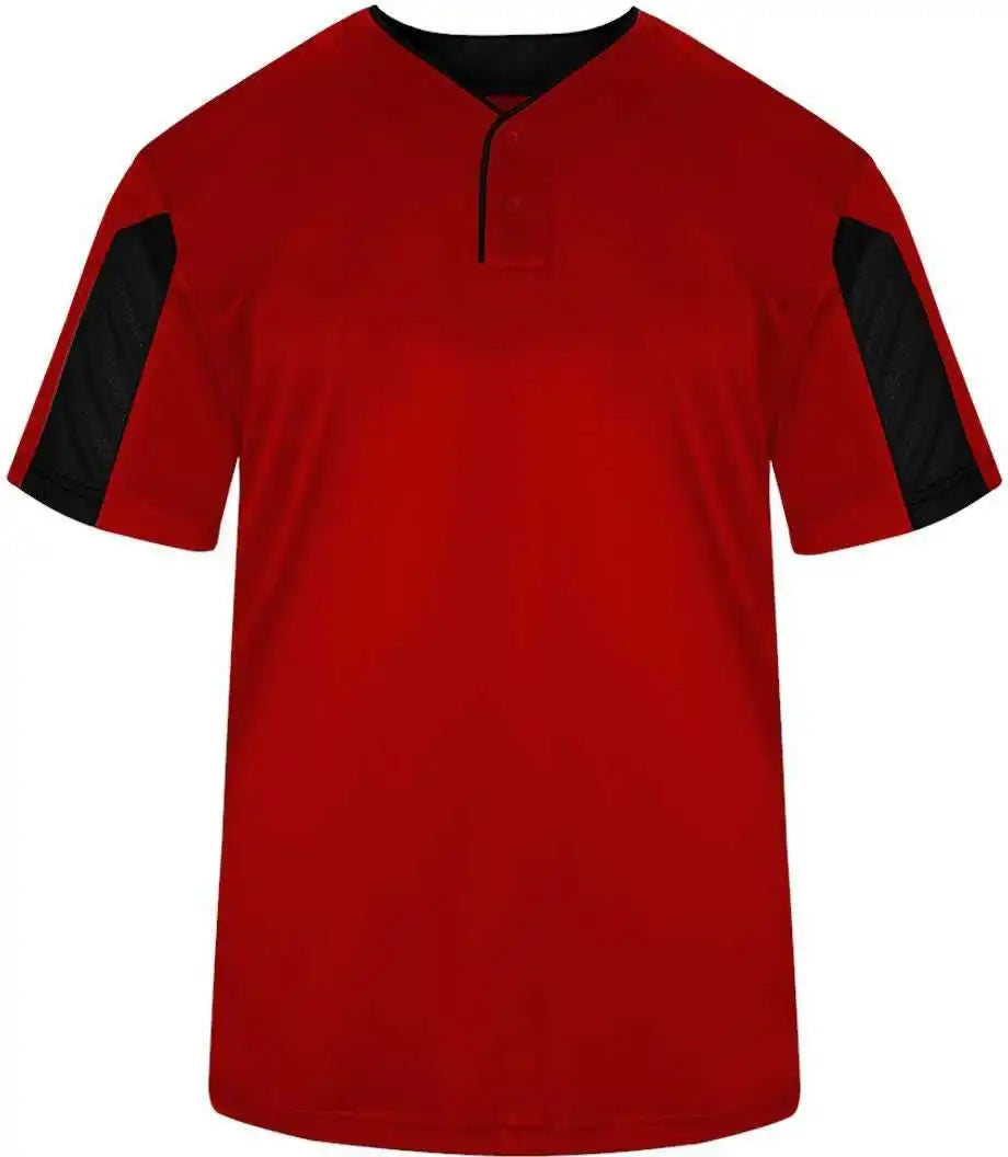 Badger Sport 2976 Youth Striker Placket - Red Black