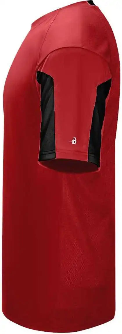 Badger Sport 2976 Youth Striker Placket - Red Black