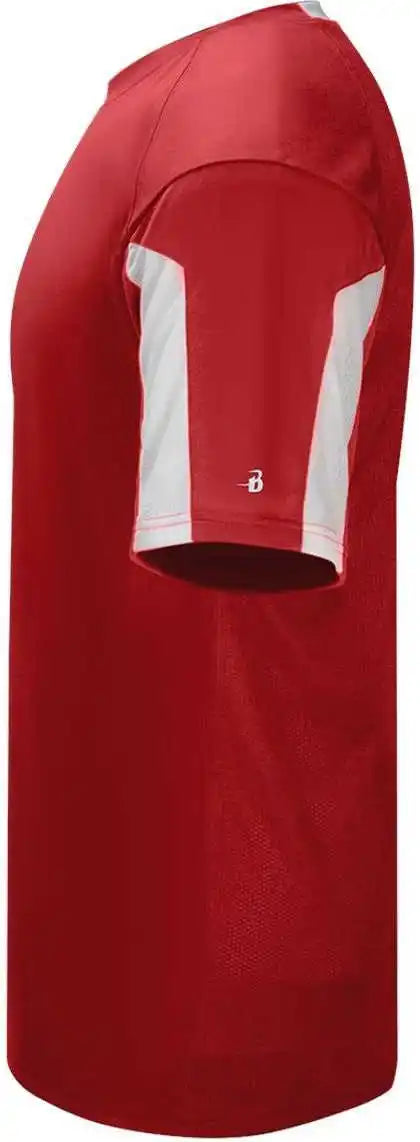 Badger Sport 2976 Youth Striker Placket - Red White