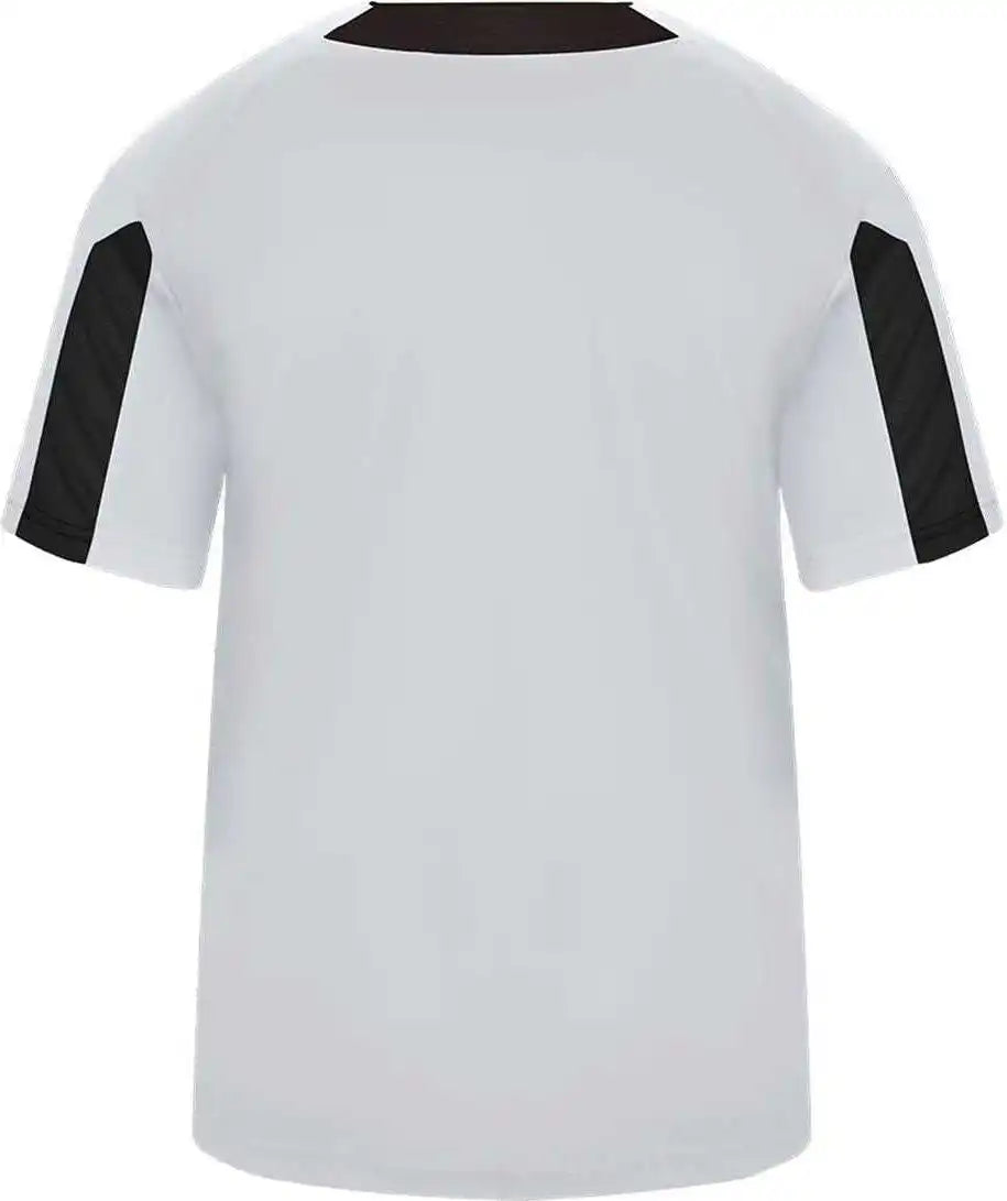 Badger Sport 2976 Youth Striker Placket - White Black