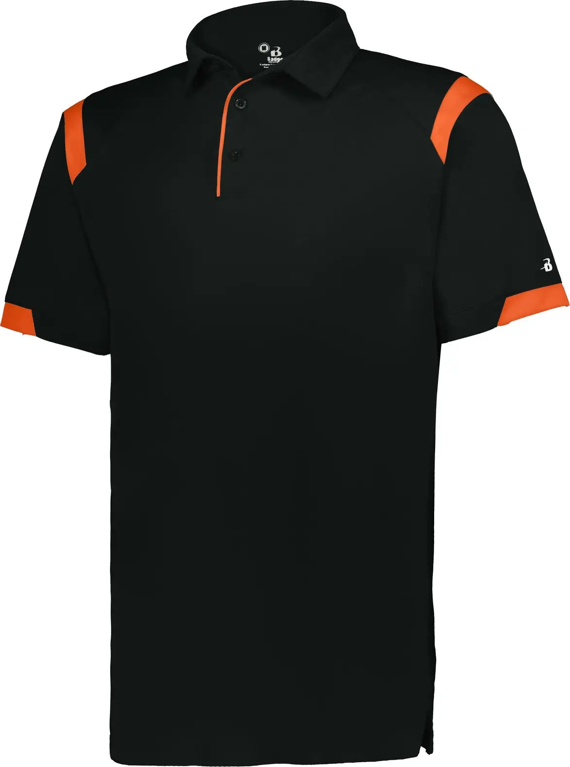 Badger Sport 335000 on the Rise Polo - Black Bright Orange - Adult s