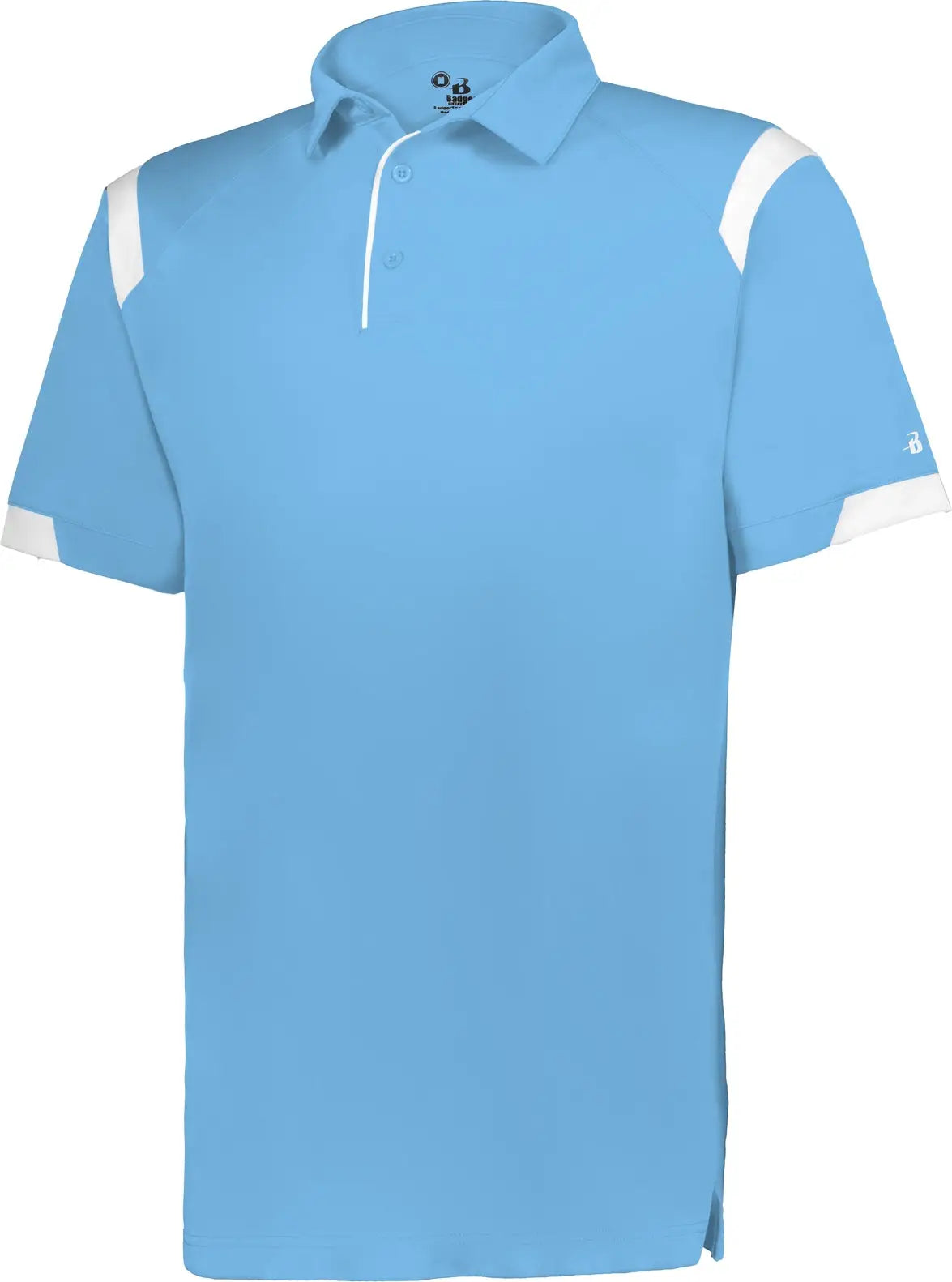 Badger Sport 335000 on the Rise Polo - Columbia Blue White - Adult s
