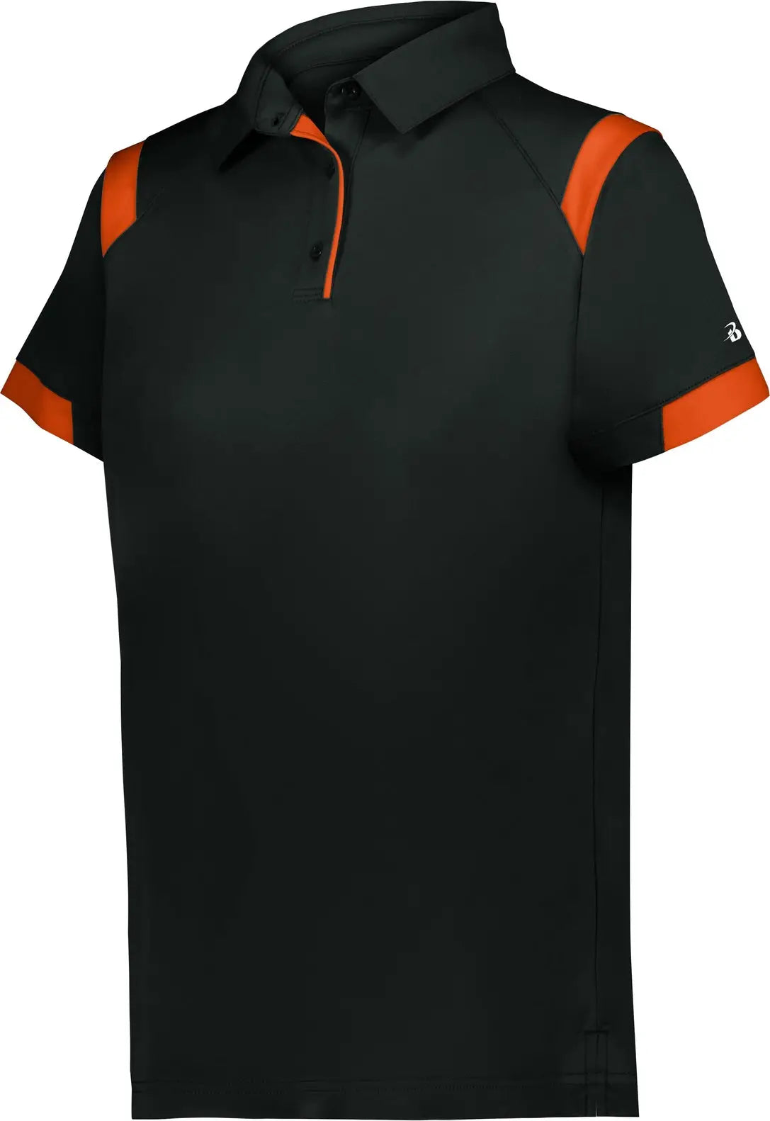 Badger Sport 335100 Ladies on the Rise Polo - Black Bright Orange - Xs