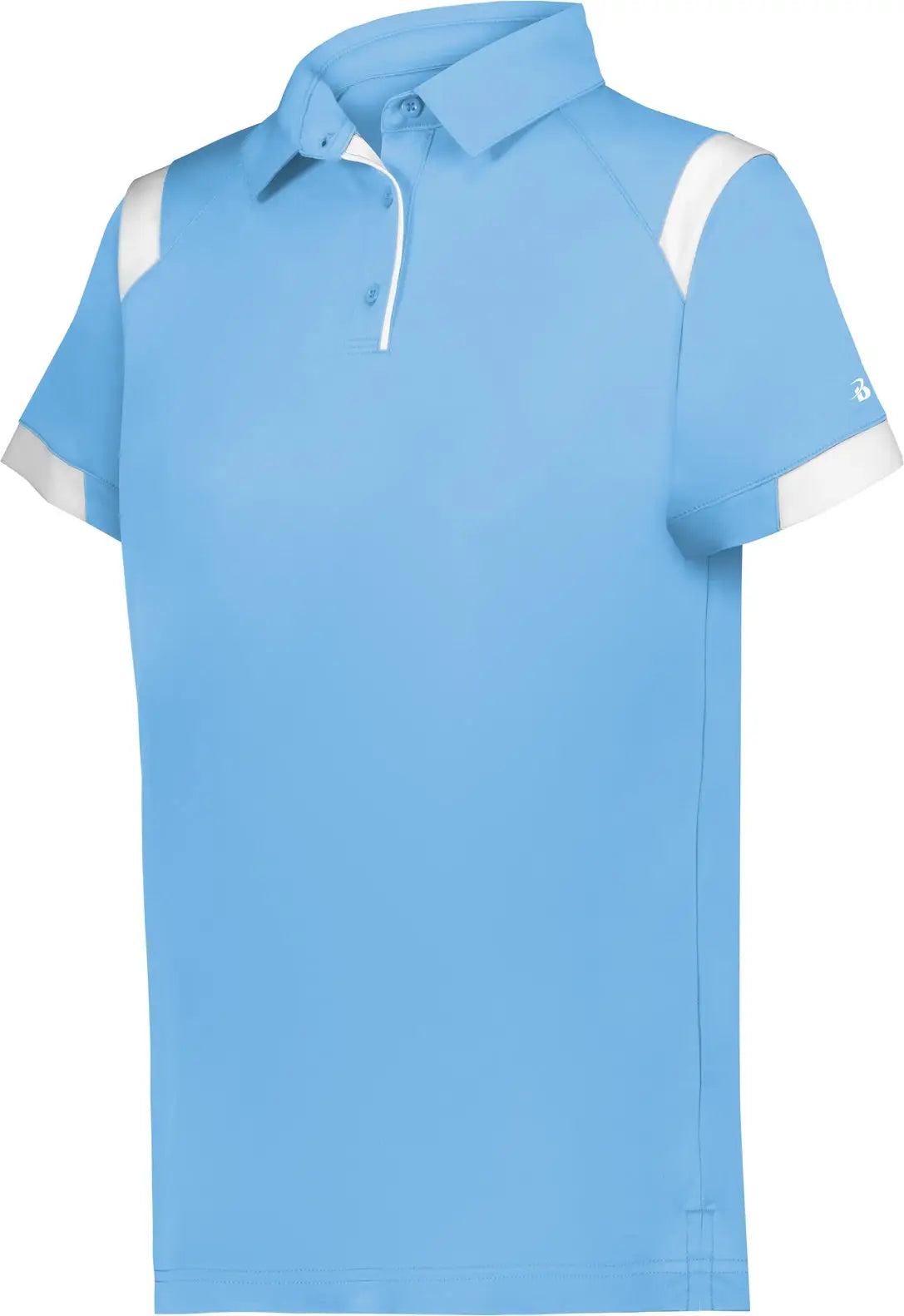 Badger Sport 335100 Ladies on the Rise Polo - Columbia Blue White - Xs